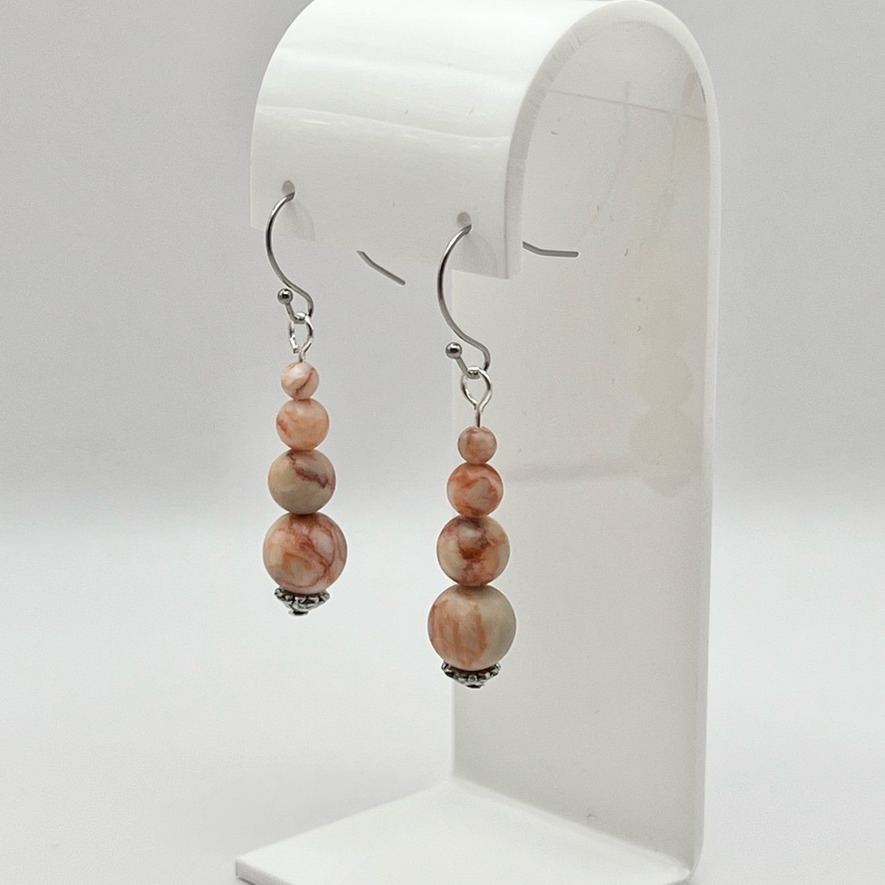 RED NETWORK JASPER EARRINGS - Picture 3 of 11